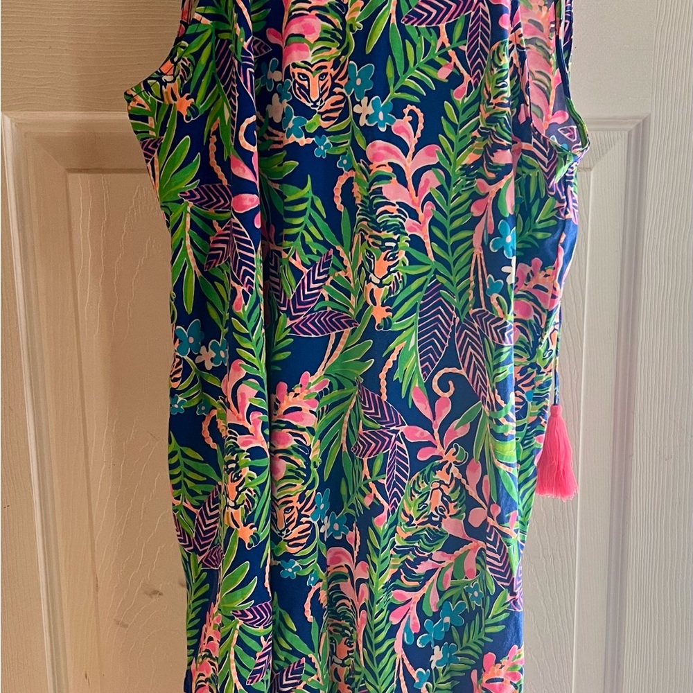 Lilly Pulitzer Vibrant Floral Dress in Pink and Blue